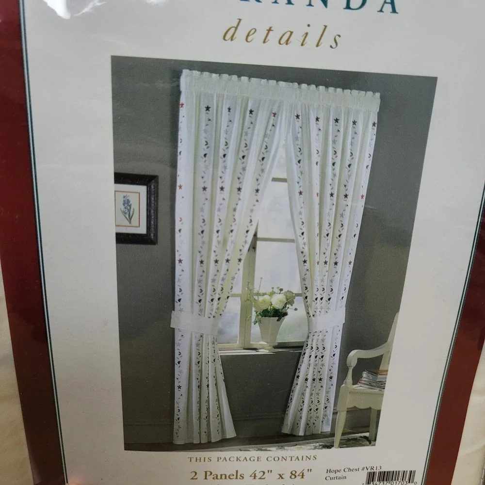 Sunham Veranda Details Embroidered Window Curtains Cotton‎ Floral New Vintage - Picture 2 of 5